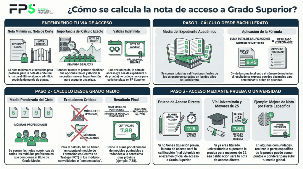 infografia nota acceso a grado superior